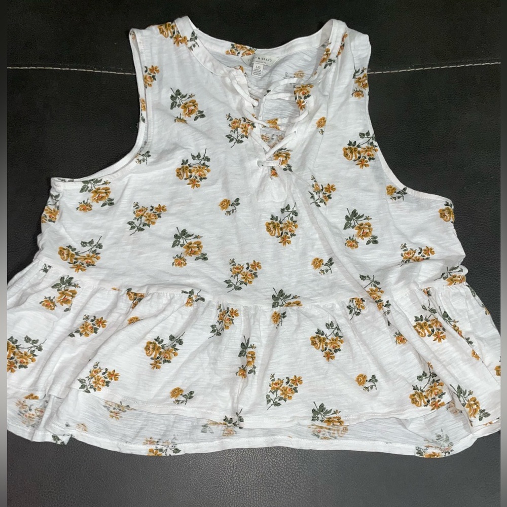 Lucky Brand Sleeveless Floral Peplum Tank – Size Large